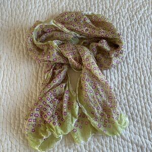 Vintage Y2K Mimbres Crinkle Silk Oblong Scarf